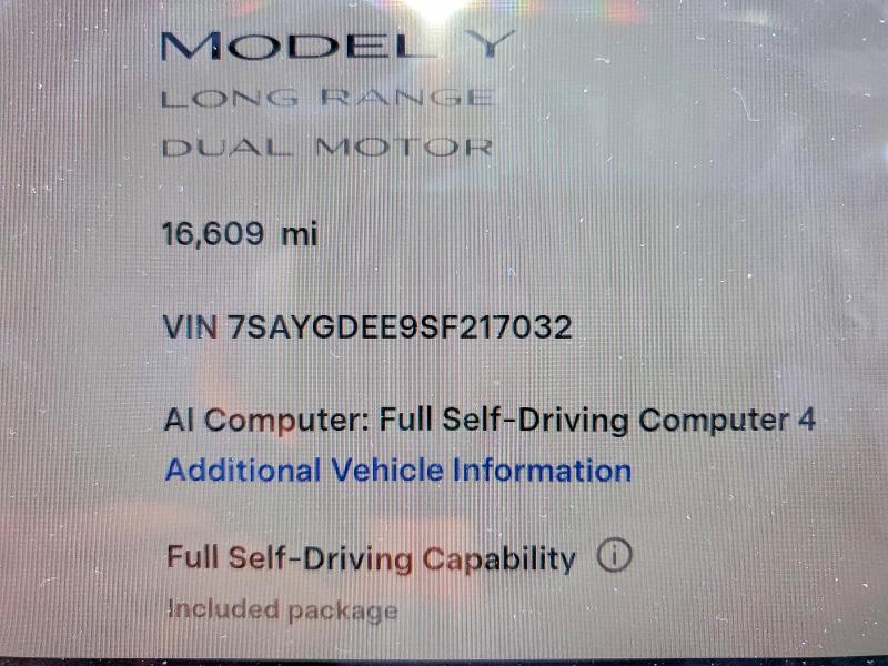 2025 Tesla Model Y მანქანა იყიდება აუქციონზე, vin: 7SAYGDEE9SF217032, აუქციონის ნომერი: 69759266
