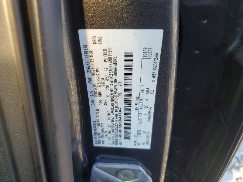 Продаж на аукціоні авто 2019 Ford Escape, vin: 1FMCU0HD9KUA11367, номер лоту: 67219906