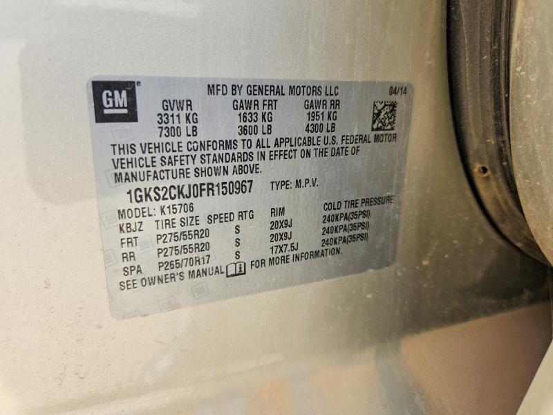 Aukcja sprzedaży 2015 Gmc Yukon, vin: 1GKS2CKJ0FR150967, numer aukcji: 69239486