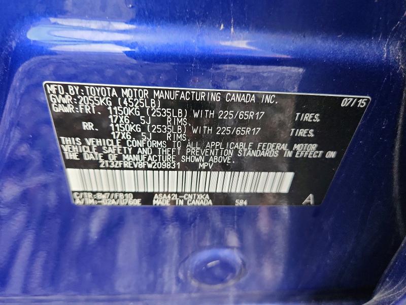 68271776 :رقم المزاد ، 2T3ZFREV8FW209831 vin ، 2015 Toyota Rav4 مزاد بيع