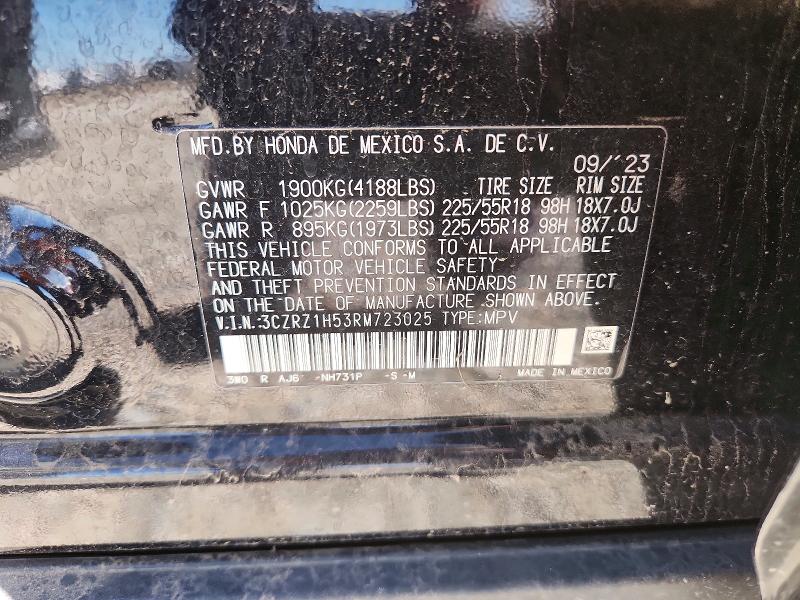 Aukcja sprzedaży 2024 Honda Hr-v, vin: 3CZRZ1H53RM723025, numer aukcji: 68734856