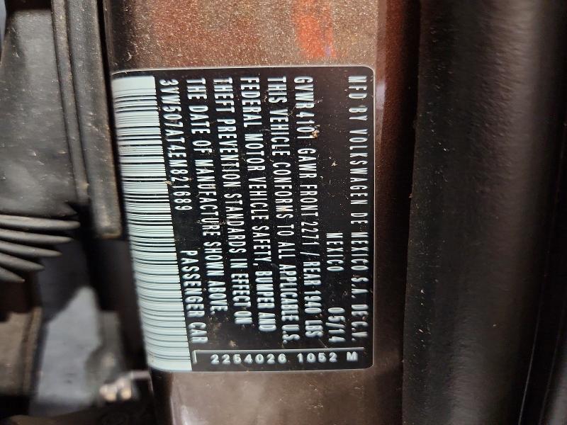 68654586 :رقم المزاد ، 3VW507AT4EM821689 vin ، 2014 Volkswagen Beetle مزاد بيع
