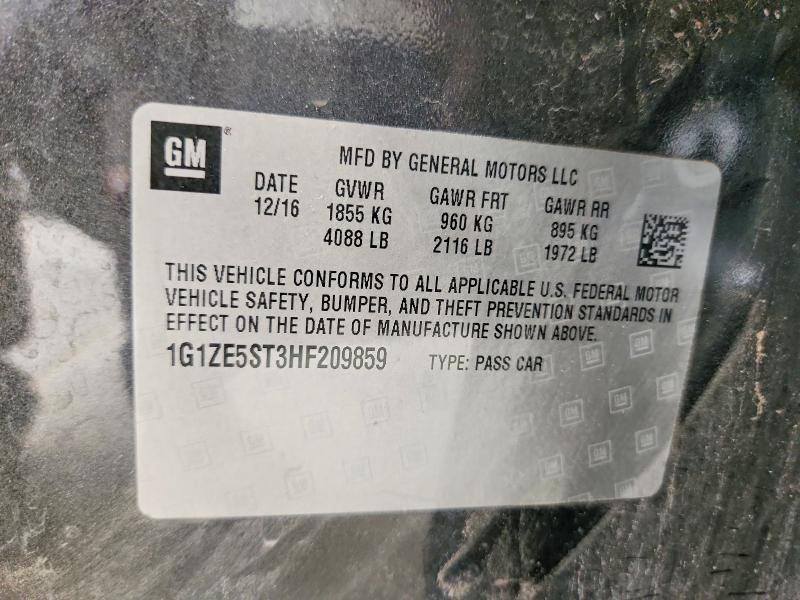 Продаж на аукціоні авто 2017 Chevrolet Malibu, vin: 1G1ZE5ST3HF209859, номер лоту: 70837536