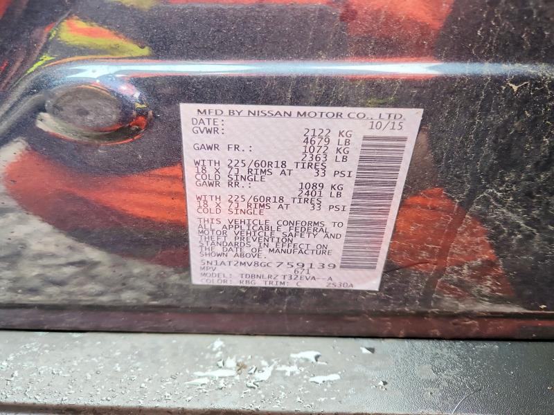 Aukcja sprzedaży 2016 Nissan Rogue, vin: 5N1AT2MV8GC759139, numer aukcji: 70474526
