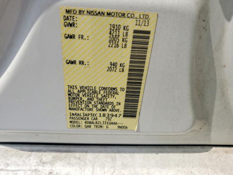 Aukcja sprzedaży 2014 Nissan Altima, vin: 1N4AL3AP3EC183947, numer aukcji: 69513226