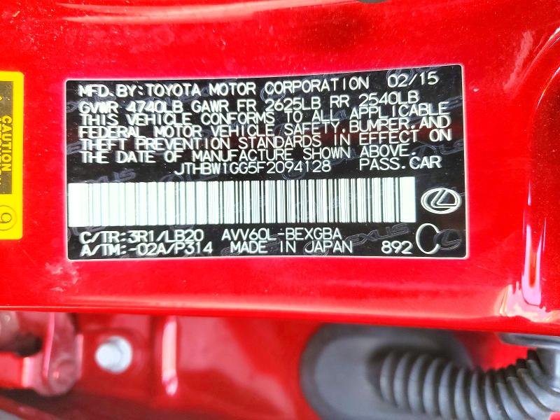 Продажа на аукционе авто 2015 Lexus Es, vin: JTHBW1GG5F2094128, номер лота: 67561646