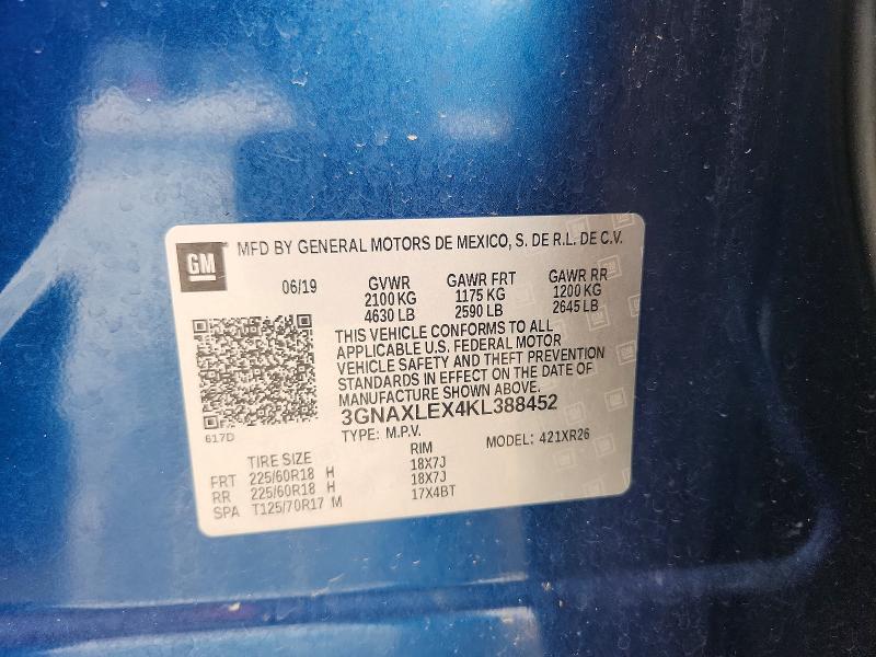Aukcja sprzedaży 2019 Chevrolet Equinox, vin: 3GNAXLEX4KL388452, numer aukcji: 69084236