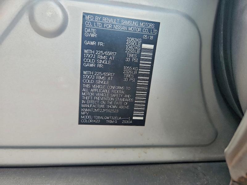 2018 Nissan Rogue მანქანა იყიდება აუქციონზე, vin: KNMAT2MT2JP592523, აუქციონის ნომერი: 68916106
