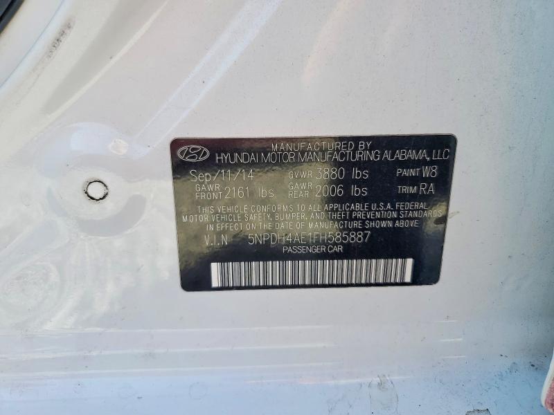 Продажа на аукционе авто 2015 Hyundai Elantra, vin: 5NPDH4AE1FH585887, номер лота: 69208966