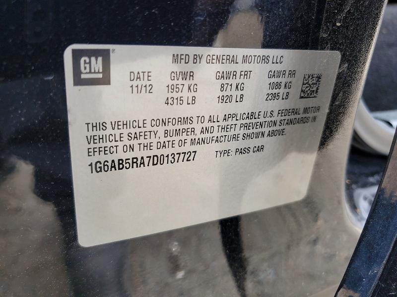 Aukcja sprzedaży 2013 Cadillac Ats, vin: 1G6AB5RA7D0137727, numer aukcji: 66824116