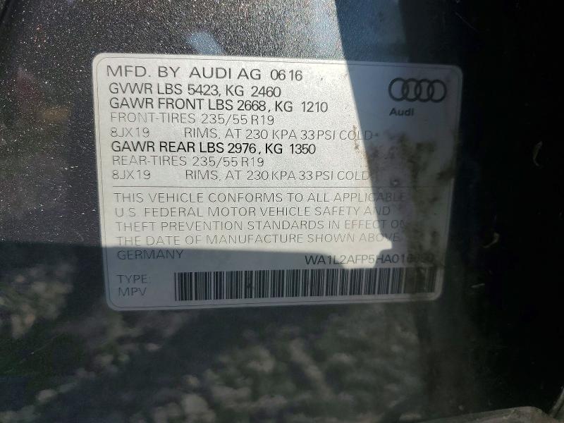Aukcja sprzedaży 2017 Audi Q5, vin: WA1L2AFP5HA016650, numer aukcji: 69613806