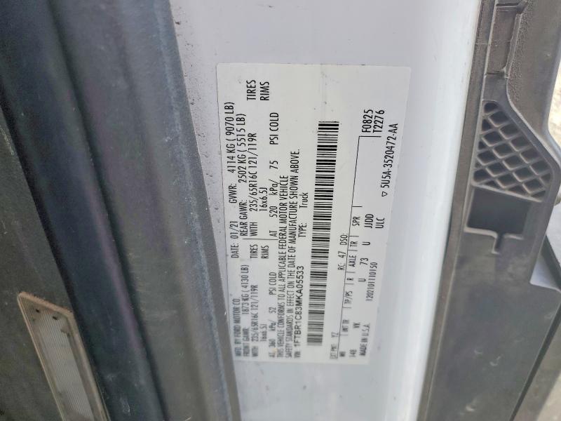 Продаж на аукціоні авто 2021 Ford Transit 250, vin: 1FTBR1C83MKA05533, номер лоту: 59409256