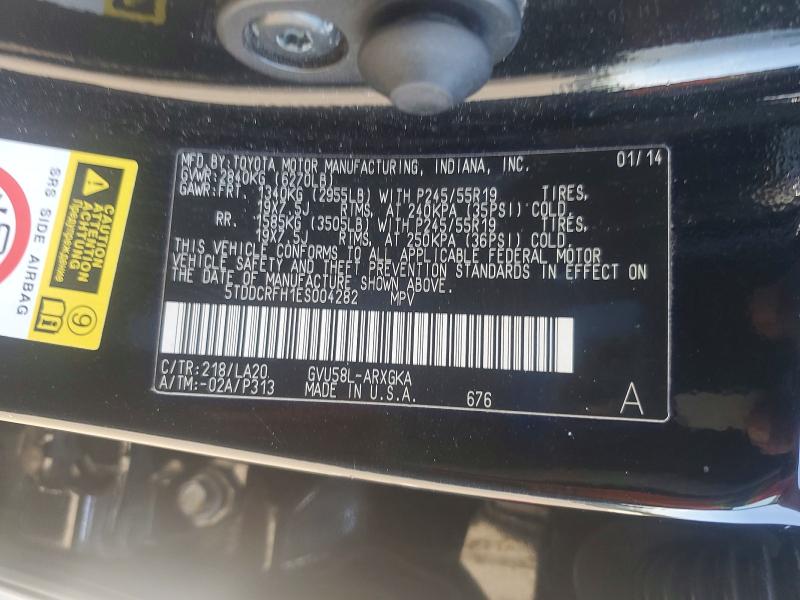 Aukcja sprzedaży 2014 Toyota Highlander Hybrid, vin: 5TDDCRFH1ES004282, numer aukcji: 66471886