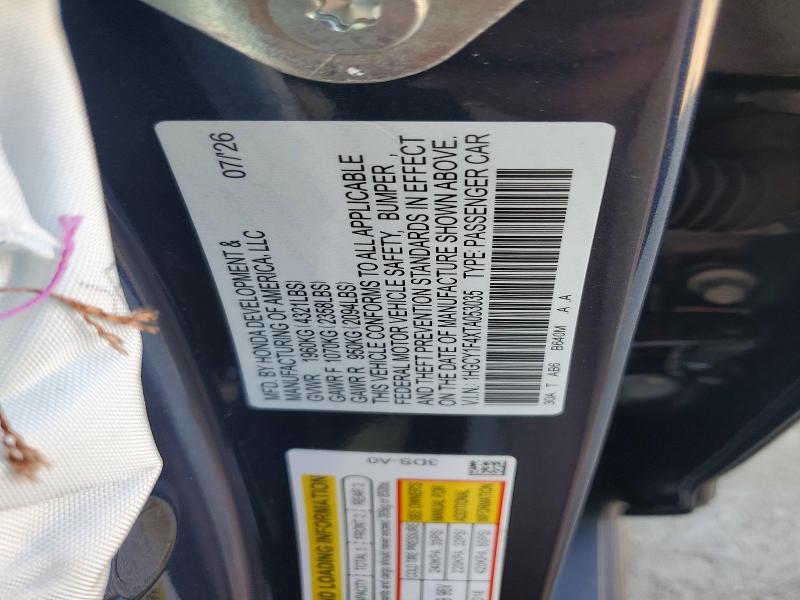 Aukcja sprzedaży 2026 Honda Accord, vin: 1HGCY1F4XTA053035, numer aukcji: 69892106