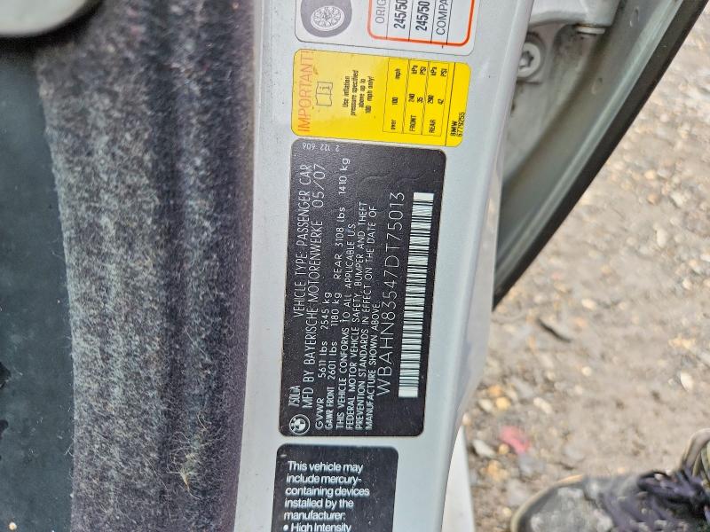 Aukcja sprzedaży 2007 Bmw 750, vin: WBAHN83547DT75013, numer aukcji: 66802386