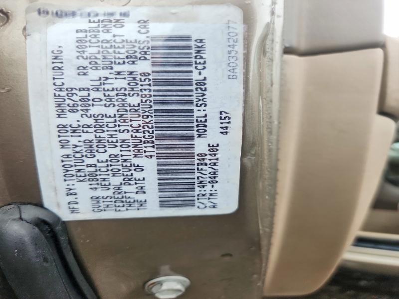 Продаж на аукціоні авто 1999 Toyota Camry, vin: 4T1BG22K9XU583150, номер лоту: 69232166