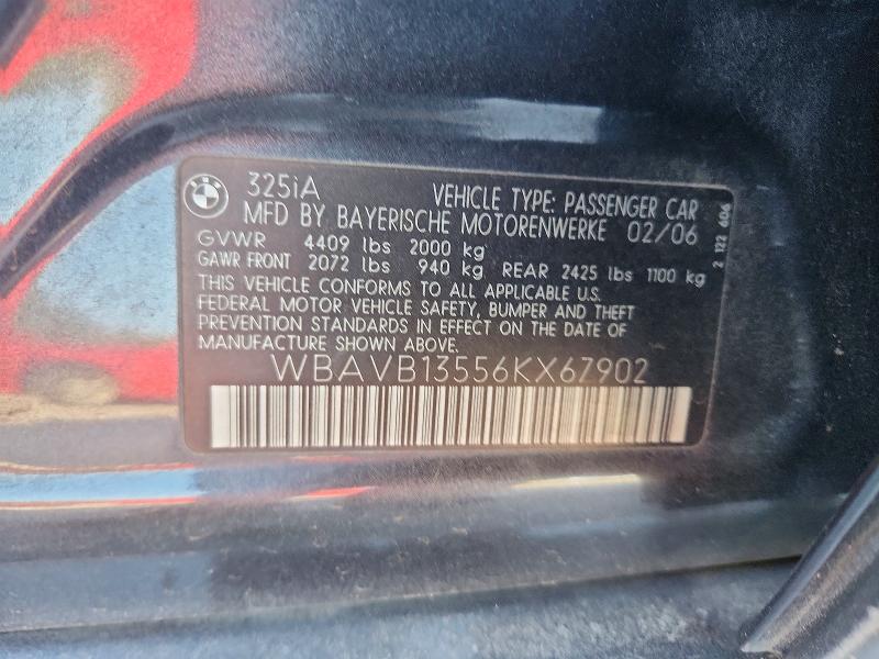 68150686 :رقم المزاد ، WBAVB13556KX67902 vin ، 2006 Bmw 325 مزاد بيع
