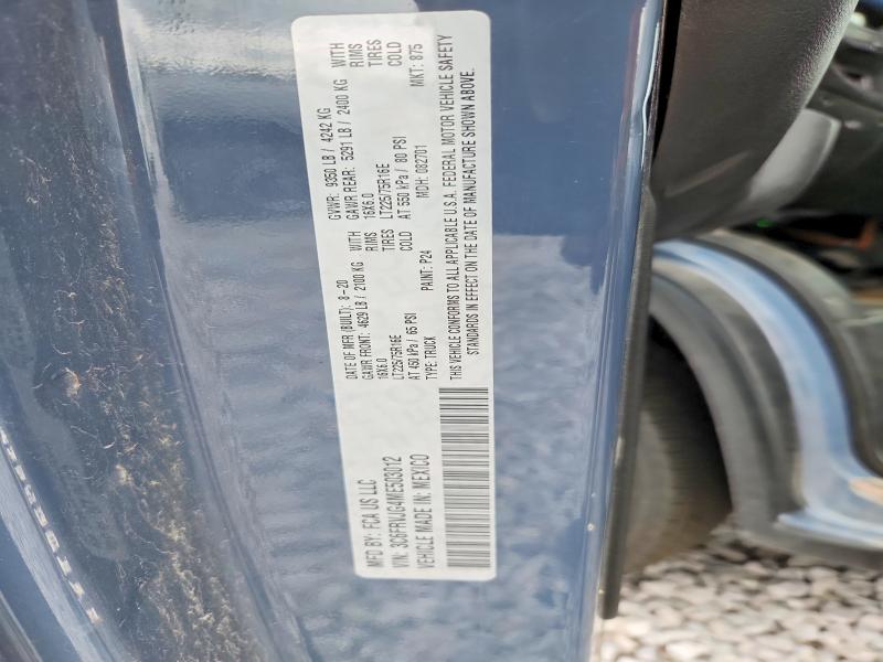 2021 Ram Promaster 3500 მანქანა იყიდება აუქციონზე, vin: 3C6FRVJG4ME503012, აუქციონის ნომერი: 69907736