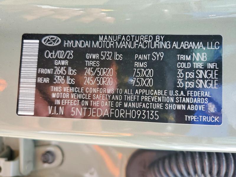 Продажа на аукционе авто 2024 Hyundai Santa Cruz, vin: 5NTJEDAF0RH093135, номер лота: 68059406