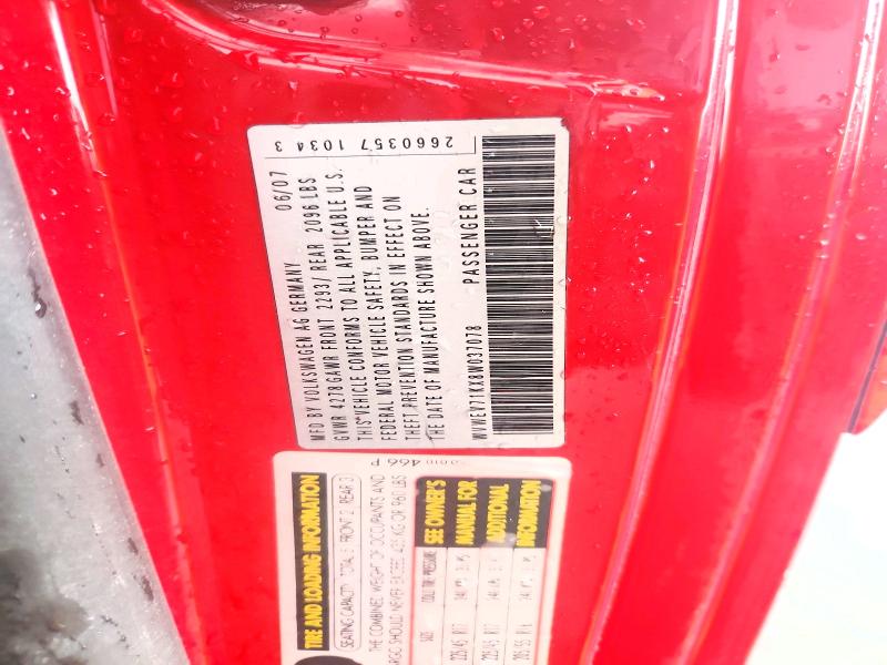 Aukcja sprzedaży 2008 Volkswagen Gti, vin: WVWEV71KX8W037078, numer aukcji: 69805326