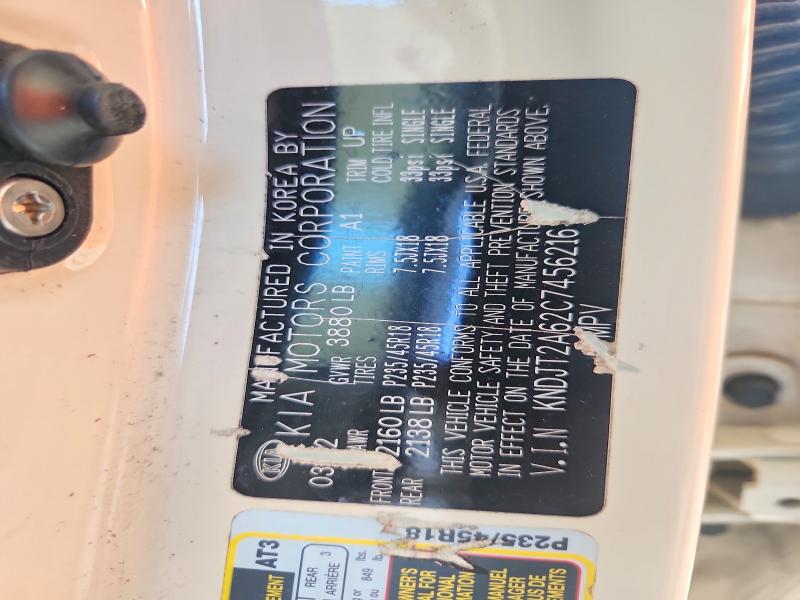 70137366 :رقم المزاد ، KNDJT2A62C7456216 vin ، 2012 Kia Soul مزاد بيع
