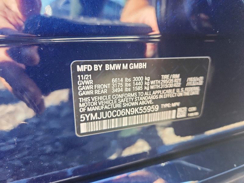 Aukcja sprzedaży 2022 Bmw X5, vin: 5YMJU0C06N9K55959, numer aukcji: 68367276