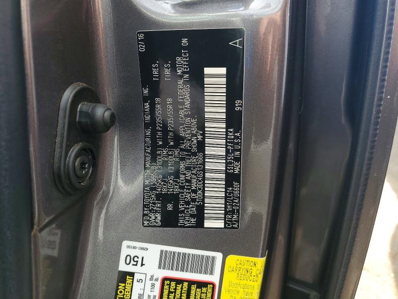 Aukcja sprzedaży 2016 Toyota Sienna, vin: 5TDDK3DC4GS131666, numer aukcji: 68941416