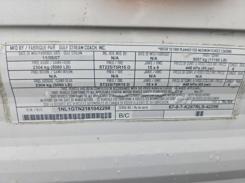 Продажа на аукционе авто 2008 Gulf Stream Trailers, vin: 1NL1GTN2181042298, номер лота: 67729776