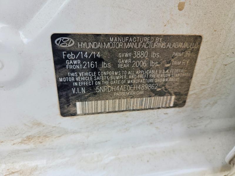 2014 Hyundai Elantra მანქანა იყიდება აუქციონზე, vin: 5NPDH4AE0EH489862, აუქციონის ნომერი: 67736676