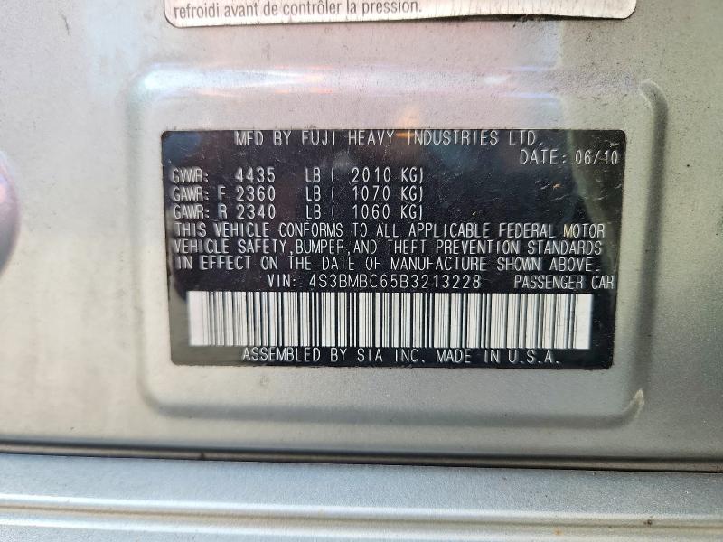 Aukcja sprzedaży 2011 Subaru Legacy, vin: 4S3BMBC65B3213228, numer aukcji: 67814246