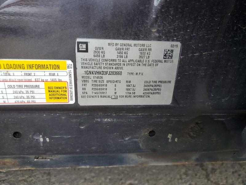 Продаж на аукціоні авто 2015 Chevrolet Traverse, vin: 1GNKVHKD3FJ283660, номер лоту: 68508426