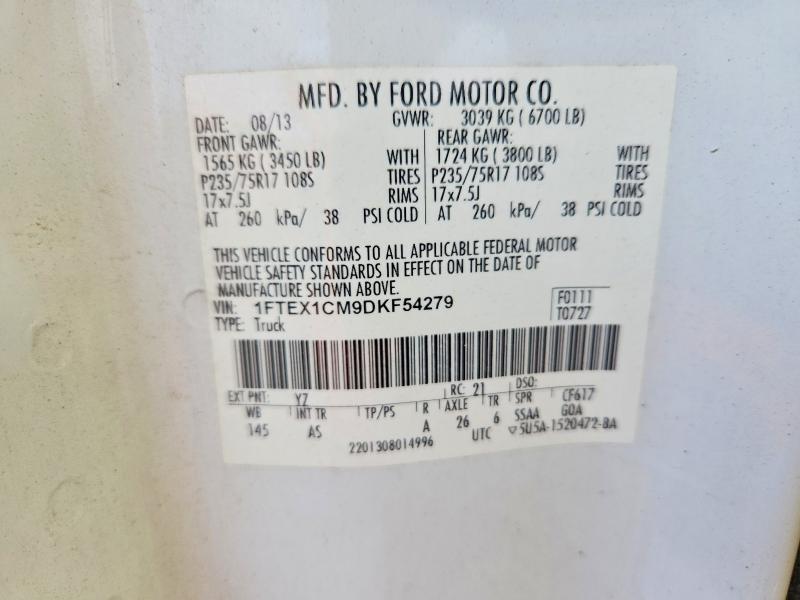 Aukcja sprzedaży 2013 Ford F150, vin: 1FTEX1CM9DKF54279, numer aukcji: 67802546