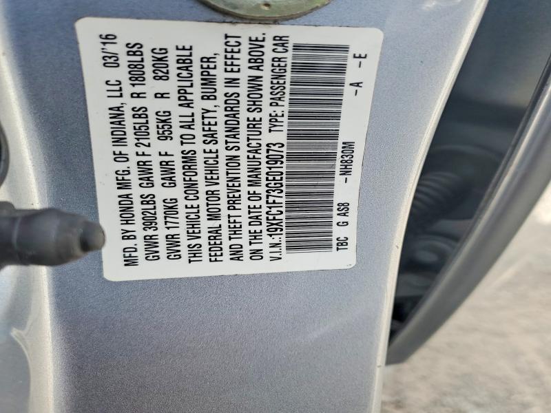 69492506 :رقم المزاد ، 19XFC1F73GE019073 vin ، 2016 Honda Civic مزاد بيع