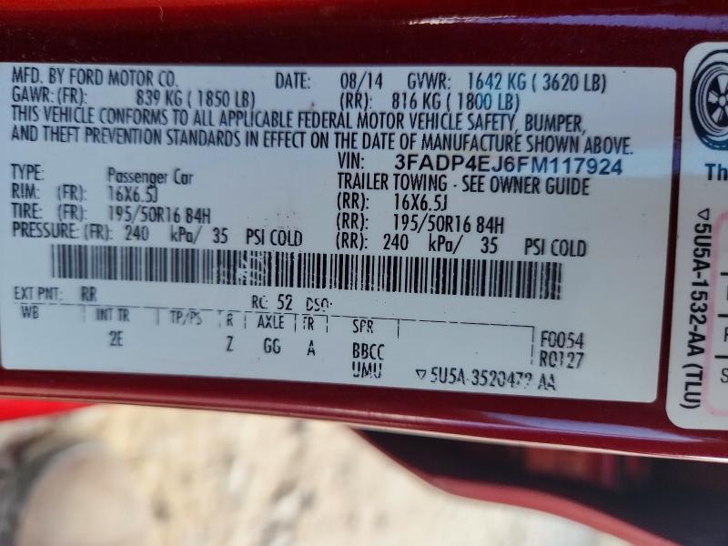 Продаж на аукціоні авто 2015 Ford Fiesta, vin: 3FADP4EJ6FM117924, номер лоту: 68844516