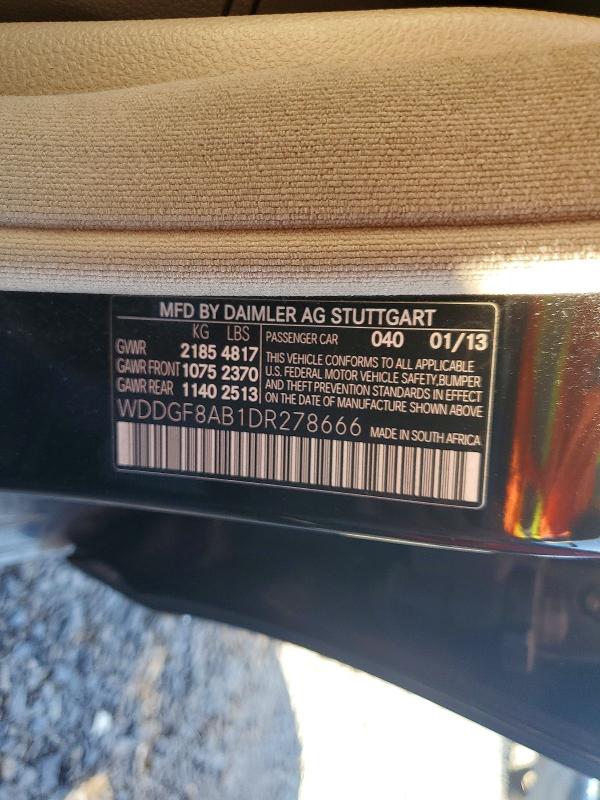 68695106 :رقم المزاد ، WDDGF8AB1DR278666 vin ، 2013 Mercedes-benz C مزاد بيع