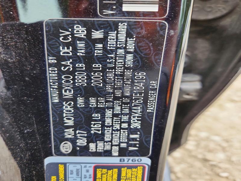 68766826 :رقم المزاد ، 3KPFK4A76JE184196 vin ، 2018 Kia Forte مزاد بيع