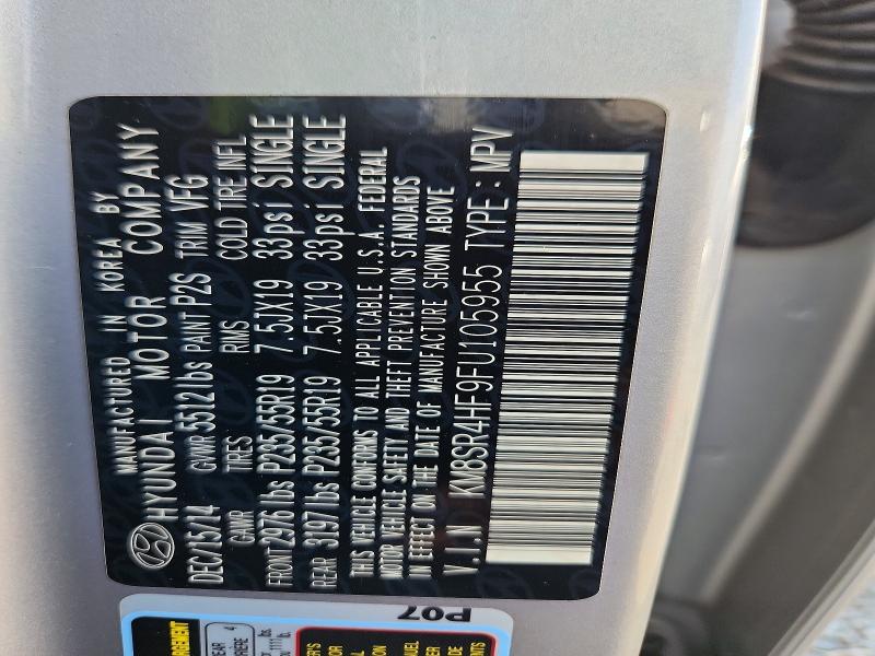 68826286 :رقم المزاد ، KM8SR4HF9FU105955 vin ، 2015 Hyundai Santa Fe مزاد بيع