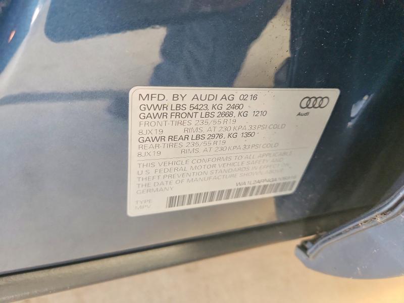 2016 Audi Q5 მანქანა იყიდება აუქციონზე, vin: WA1L2AFP4GA105916, აუქციონის ნომერი: 68005586