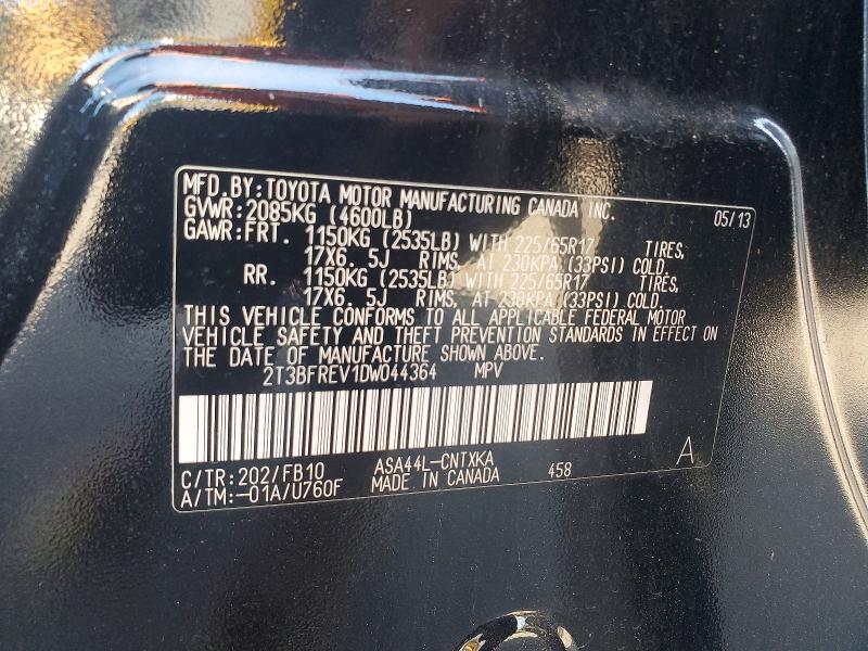 Aukcja sprzedaży 2013 Toyota Rav4, vin: 2T3BFREV1DW044364, numer aukcji: 67981206