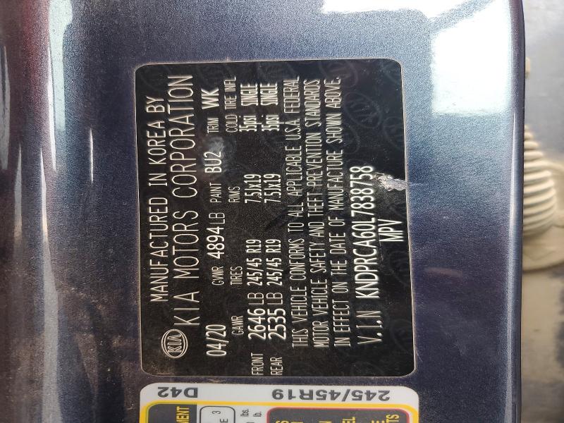 70442466 :رقم المزاد ، KNDPRCA60L7838758 vin ، 2020 Kia Sportage مزاد بيع