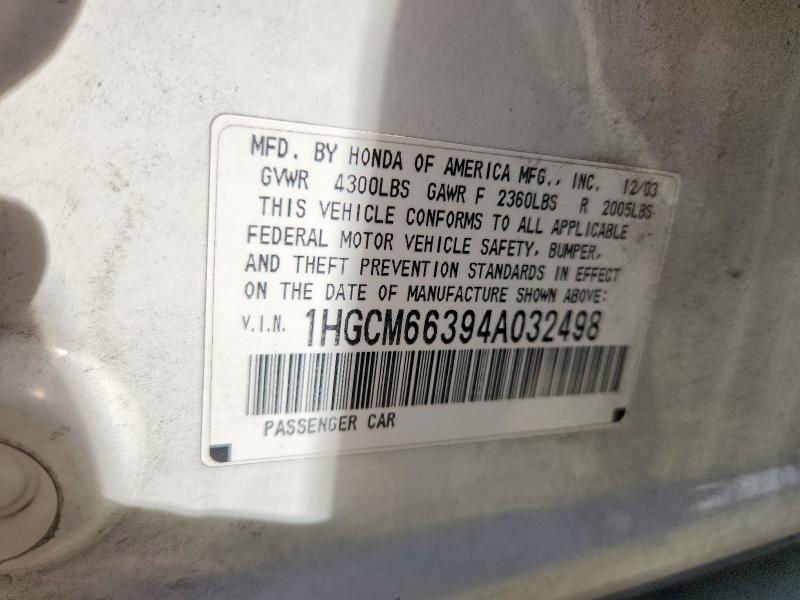 Продажа на аукционе авто 2004 Honda Accord, vin: 1HGCM66394A032498, номер лота: 68269346