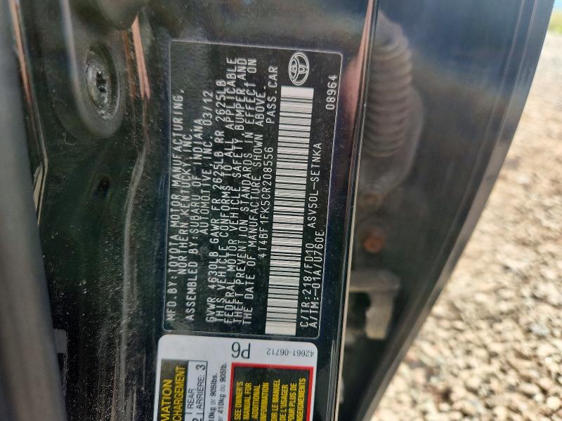 Продаж на аукціоні авто 2012 Toyota Camry, vin: 4T4BF1FK5CR208556, номер лоту: 69902586