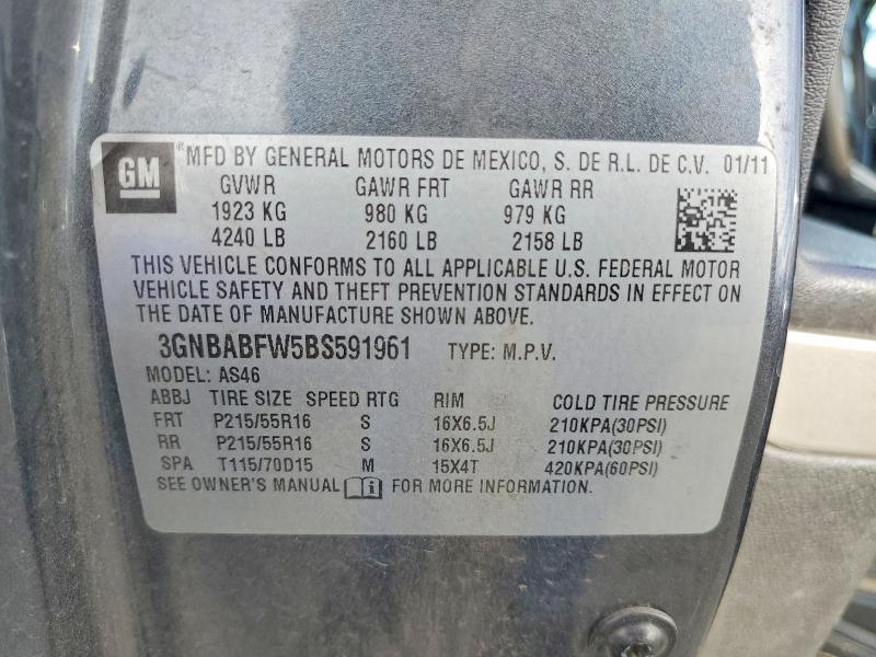 Продажа на аукционе авто 2011 Chevrolet Hhr, vin: 3GNBABFW5BS591961, номер лота: 68609466