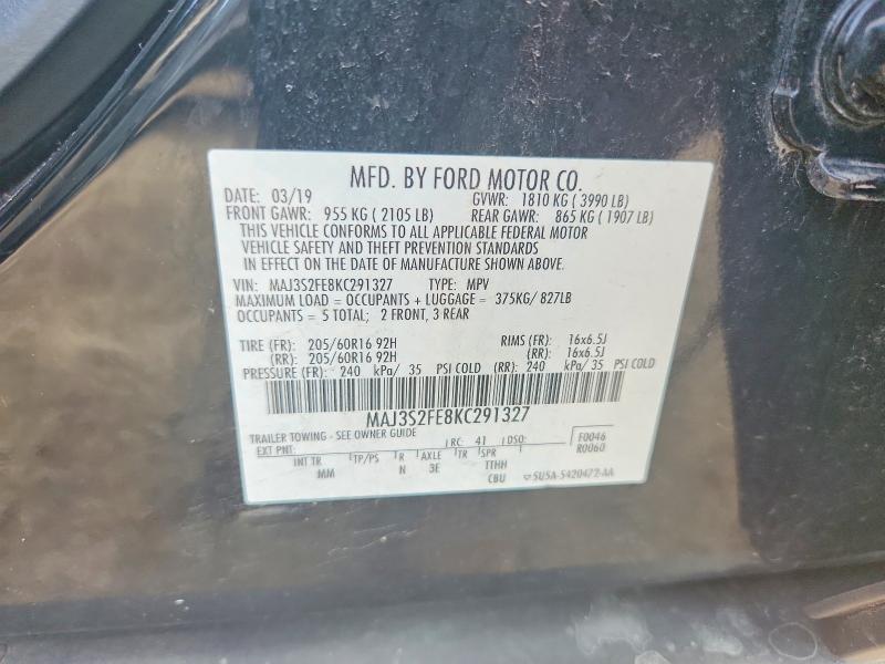 Продаж на аукціоні авто 2019 Ford Ecosport, vin: MAJ3S2FE8KC291327, номер лоту: 67317756