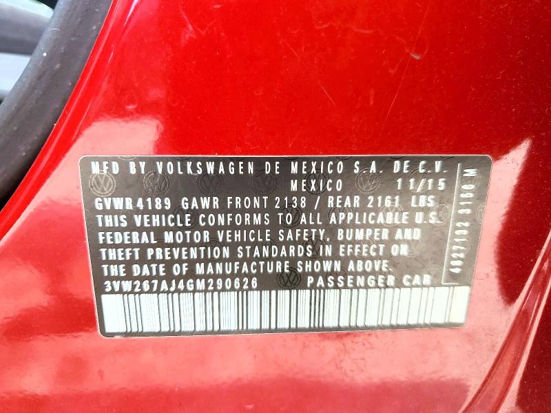 Продаж на аукціоні авто 2016 Volkswagen Jetta, vin: 3VW267AJ4GM290626, номер лоту: 68445096