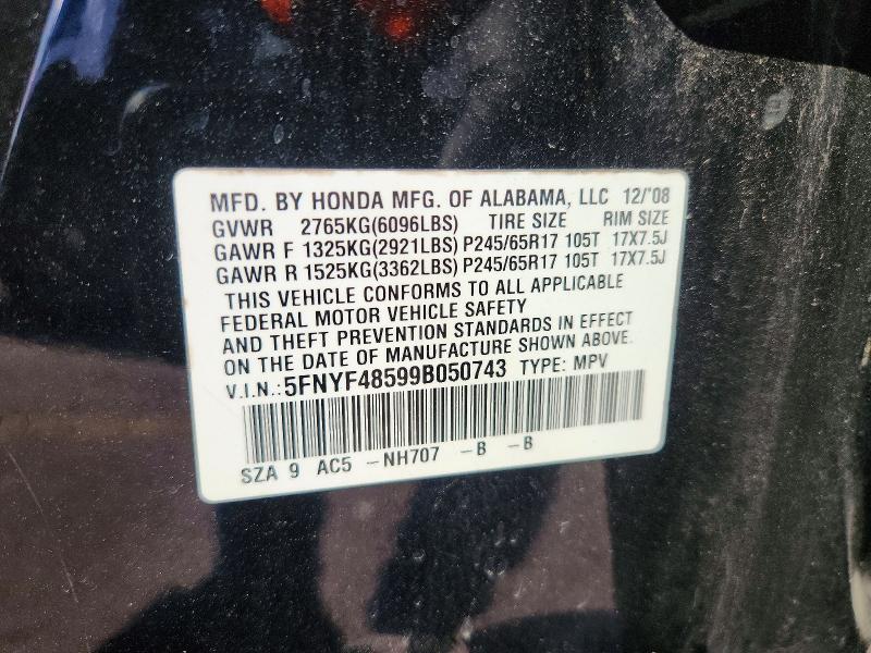 Aukcja sprzedaży 2009 Honda Pilot, vin: 5FNYF48599B050743, numer aukcji: 67867836
