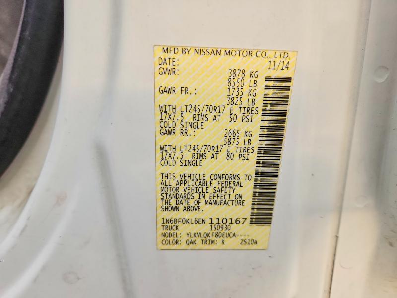Продаж на аукціоні авто 2014 Nissan Nv, vin: 1N6BF0KL6EN110167, номер лоту: 69634166