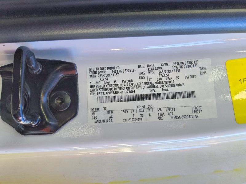 70469806 :رقم المزاد ، 1FTEX1E88FKF07604 vin ، 2015 Ford F150 مزاد بيع