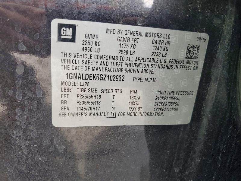 Aukcja sprzedaży 2016 Chevrolet Equinox, vin: 1GNALDEK6GZ102932, numer aukcji: 70899716