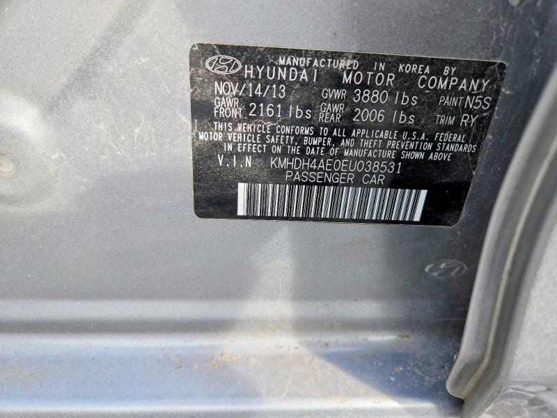 2014 Hyundai Elantra მანქანა იყიდება აუქციონზე, vin: KMHDH4AE0EU038531, აუქციონის ნომერი: 69449556